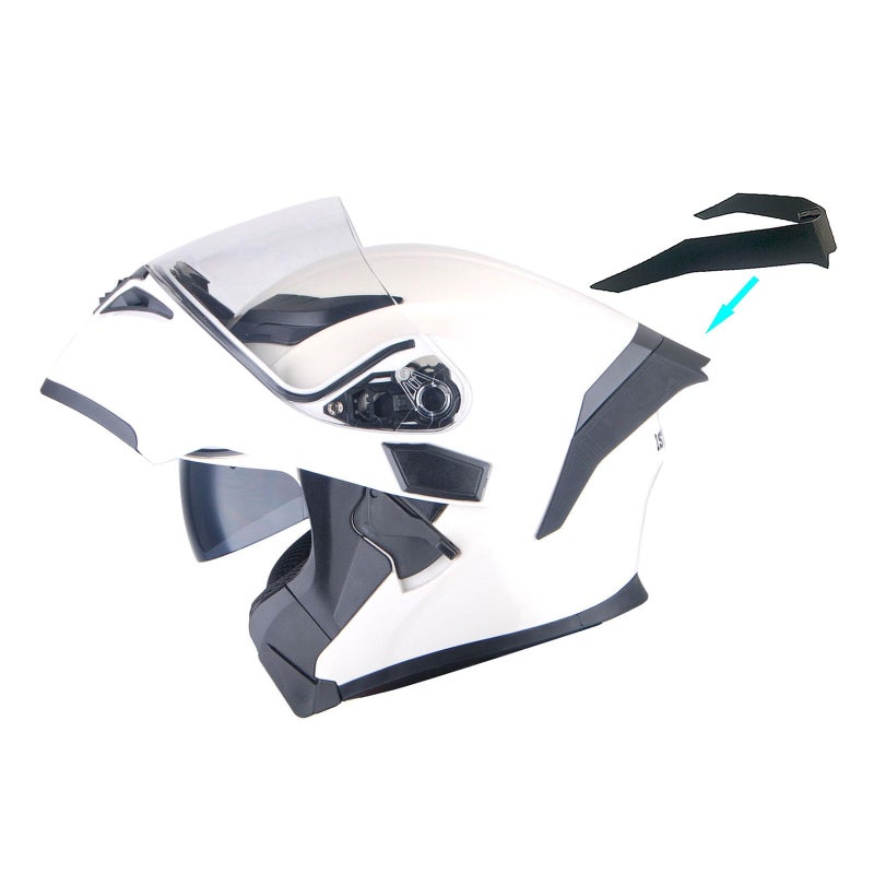 1Storm Motorcycle Modular Full Face Helmet Flip up Dual Visor Sun Shield: HB89 Glossy White - Image 2